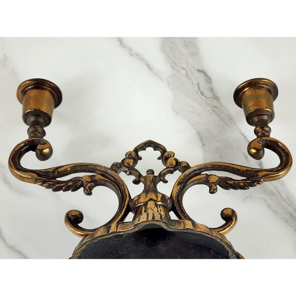 Johnson Bronze Co Ornate Candle Holder Candelabra 50s Newcastle PA Bronze 7 1/2" - Picture 13 of 16